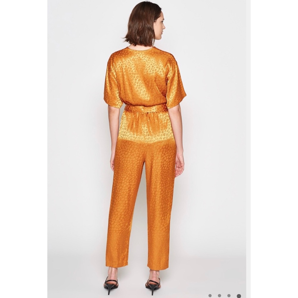 NWT Joie Tau Leopard Jumpsuit in Copper Sz Large - Picture 5 of 12
